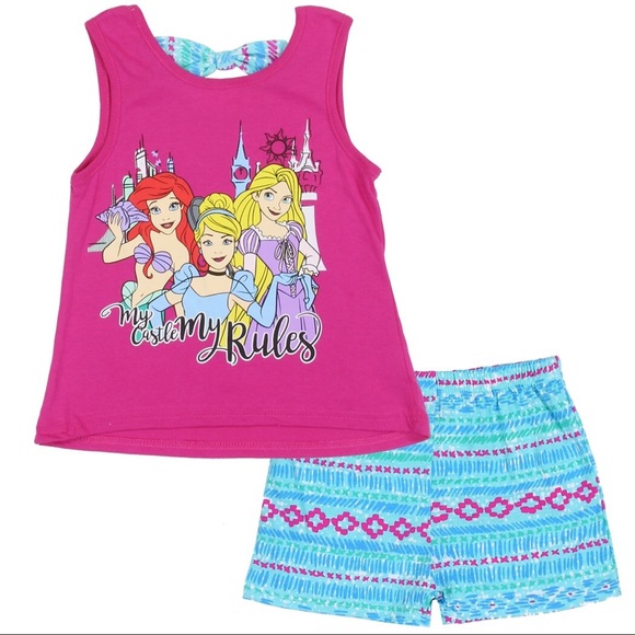 DISNEY PRINCESS Girls 2PC Short Set
